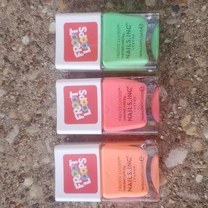 Froot Loops Nails Inc Set of 3 Scented Polish Cereal Pink Orange Green New 14mL
